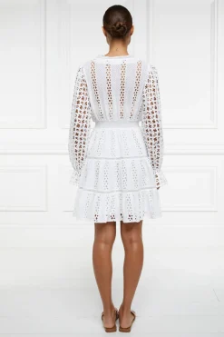 Broderie Lace V-Neck Dress