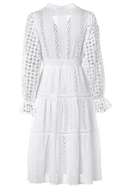 Broderie Lace V-Neck Dress