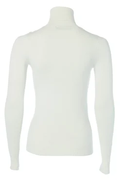 Buttoned Knit Roll Neck