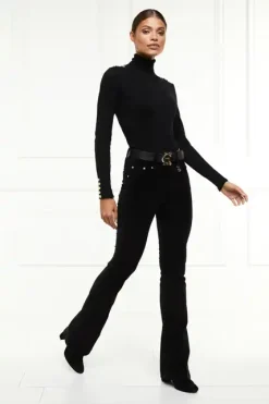 High Rise Velvet Flare