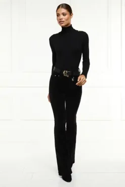 High Rise Velvet Flare