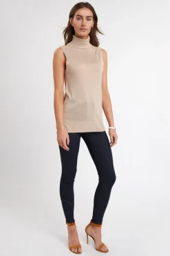 Luxury Sleeveless Roll Neck